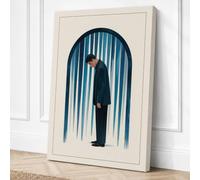 Man in the Rain Modern Canvas Wall Art Print 36x24 Inch (91 x 61 cm)