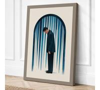 Man in the Rain Modern Canvas Wall Art Print 36x24 Inch (91 x 61 cm)