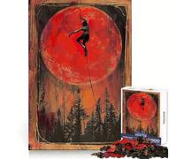 Man in The Red Moon for Adults 1000 Piece Puzzle Restful Game Tension Relief Family Bond Xmas Surprise (38x52cm)