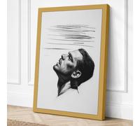 Man in Thought Minimalist Canvas Wall Art Print 18x12 Inch (46 x 30 cm)