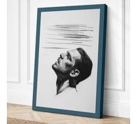 Man in Thought Minimalist Canvas Wall Art Print 24x16 Inch (61 x 41 cm)
