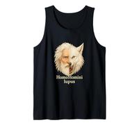 Man Is a Wolf to Man Homo Homini Lupus Latin Quote Tank Top
