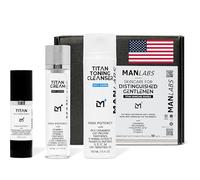 Man Labs Titan Men Skin Care Set for Men, Anti Aging Care Set with Face Serum and Face Cream for Men, with Niacinamide Peptide