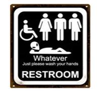 Man Lady Funny WC Sign Metal Poster Toilet Plate Tin Plaque KTV Bar Shop Bathroom Wall Decor Mural Home decoration 8 X 12 Inch(13)