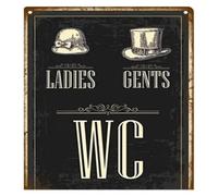 Man Lady Funny WC Sign Metal Poster Toilet Plate Tin Plaque KTV Bar Shop Bathroom Wall Decor Mural Home decoration 8 X 12 Inch(6)
