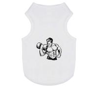'Man Lifting Dumb-bell' Pet Dog/Cat T-Shirt (PT00097659)