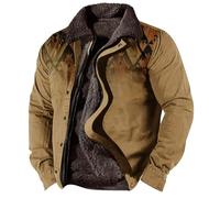 Man Lounge Zip Up Long Sleeve Jackets Outfit for Man Collared Turtleneck Neck Fleece Lined Sherpa Hippy Victorian Thermal Fuzzy Fall Winter Jacket 2025 Clothing 3XL