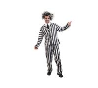 (Man, M) Halloween Movie Beetlejuice Cosplay Costume Set Black White Horror Stripe Party