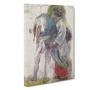 Man & Maiko by Kuroda Seiki Painting Canvas Print | Gallery Wrapped 30mm Frame Wall Art | 30x20 inches | Ready to Hang | Contemporary People Picture | Living Room Bedroom Lounge Office