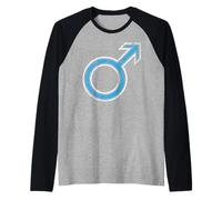 Man Masculine Male Gender Men's Vintage Cool Retro Symbol Raglan Baseball Tee