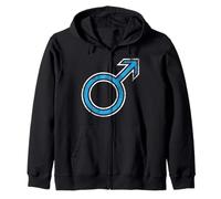 Man masculine male gender men's vintage cool retro symbol Zip Hoodie