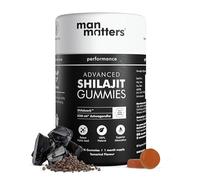 Man Matters Pure Himalayan Shilajit/Shilajeet Gummies Advanced with 75% Fulvic Acid, Ksm 66 Ashwagandha & Black Pepper Boosts Stamina & Improves Energy Levels No Added Sugar 60 Count (Pack of 1)