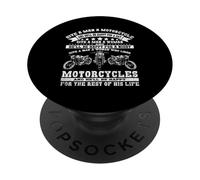 Man Motorcycle Women Happy Best Life Biker Husband Wife PopSockets Adhesive PopGrip