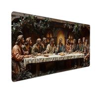 Man Mouse Mat, The Last Supper Gaming Mouse Pad 40x20in, Desk Mat Large, Office Desk Accessories, Mousepad Large with Stitched Edges, Improved Precision and Speed, for PC Gaming, Laptop, Office 2-6243