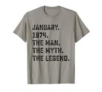 Man Myth Legend January 1974 52nd Birthday Gift 52 Years Old T-Shirt