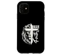 Man of Faith Lion Cross Christian Graphic Design Case for iPhone 11