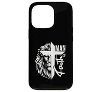 Man of Faith Lion Cross Christian Graphic Design Case for iPhone 13 Pro