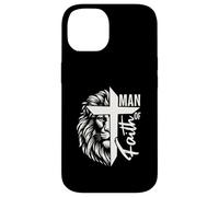Man of Faith Lion Cross Christian Graphic Design Case for iPhone 14