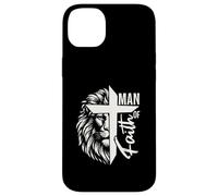 Man of Faith Lion Cross Christian Graphic Design Case for iPhone 14 Plus