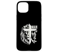 Man of Faith Lion Cross Christian Graphic Design Case for iPhone 15 Plus