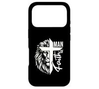 Man of Faith Lion Cross Christian Graphic Design Case for iPhone 17 Pro