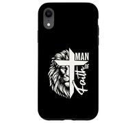 Man of Faith Lion Cross Christian Graphic Design Case for iPhone XR