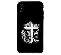 Man of Faith Lion Cross Christian Graphic Design Case for iPhone XS Max