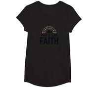 Man of Faith Religious Devotional Cross for Men T-Shirt, Girls, Black, Medium