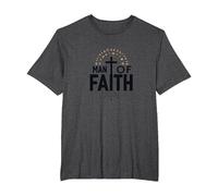Man of Faith Religious Devotional Cross for Men T-Shirt, Men's Big and Tall, Dark Heather Grey, 3X Tall