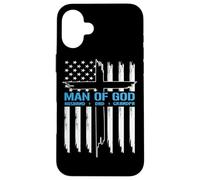 Man Of God Cross American Flag Jesus Christian Case for iPhone 16 Plus