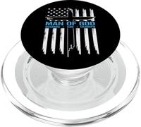 Man Of God Cross American Flag Jesus Christian PopSockets PopGrip for MagSafe