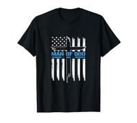 Man of God Cross American Flag Jesus Christian Value Graphic T-Shirt