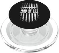 Man Of God Husband Dad Grandpa Christian Patriot Flag PopSockets PopGrip for MagSafe