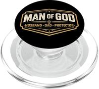 Man Of God Husband Dad Protector Christian Father Jesus Papa PopSockets PopGrip for MagSafe