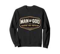 Man Of God Husband Dad Protector Christian Father Jesus Papa Sweatshirt
