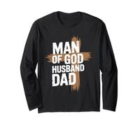 Man Of God Husband Dad Religious Cross Father's Day Faith Long Sleeve T-Shirt