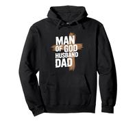 Man Of God Husband Dad Religious Cross Father's Day Faith Pullover Hoodie