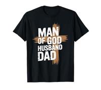 Man Of God Husband Dad Religious Cross Father's Day Faith T-Shirt