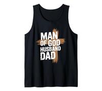 Man Of God Husband Dad Religious Cross Father's Day Faith Tank Top