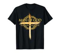 Man Of God Jesus Husband Dad Grandpa Cross Fathers Day Daddy T-Shirt