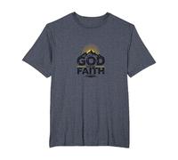 Man of God Man of Faith Inspirational Christian Message T-Shirt, Men's Big and Tall, Heather Blue, 5X Tall