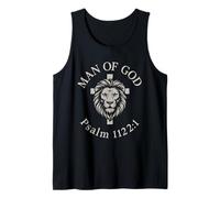 Man of God Psalm 112:1 Lion Christian Tank Top