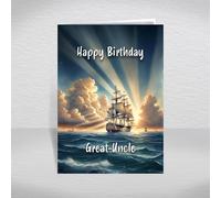 Man-of-War Warship Birthday Card for Great-Uncle - Historic Wooden Naval Sailing Ship Keepsake for Maritime & Navy History Enthusiasts: Great-Uncle Birthday Card (Size A5)