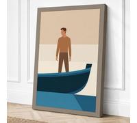 Man on the Bow Minimalist Canvas Wall Art Print 30x20 Inch