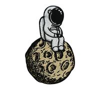 Man on The Moon Astronaut Iron-On Patch | Space Iron on Patches, Moon Patch, Alien Embroidery Patch, UFO Ironable Patch, NASA Badges for Denim Jackets Finally Home