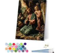 Man Paint by Numbers for Adults, Angel Paint by Numbers Kits on Cavans, Easy DIY Oil Painting Kits on Canvas with Acrylic and Brushes, Hobbies for Adults Women, Home Wall Decor Gifts 32x44 in Z-7374