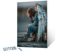 Man Paint by Numbers for Adults with Frame, Wing Painting by Numbers Kits, DIY Painting Kits with Acrylic Paint Brushes, Adult Crafts Canvas Kits for Beginners, Room Decor, Spring Gifts 40x54in J-1616