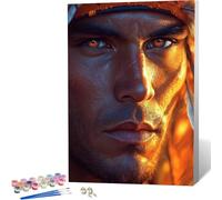 Man Paint by Numbers Indians Painting by Numbers for Adults Beginner DIY Digital Painting Hobbies for Adults Women with 3 Brush and Acrylic Paints Kit for Home Decor, Gifts 70x95cm -zjn260438