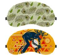 Man Playing Djembe African Music 2-Pack Light-Blocking Soft Breathable Blindfold Sleeping Masks