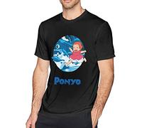 Man Ponyo Interesting T Shirt Classic Short Sleeve Loose Round Neck Tee (Large)